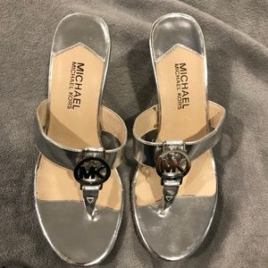 Brand New MK silver wedge sandal